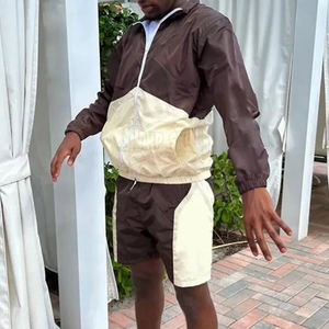 Ensemble court coupe-vent pour homme, couleur personnalisée, respirant, vêtements de mode d'été, nylon/polyester, haute qualité - Product Image 4