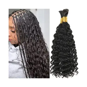 Wet And Wavy Bulk Human Hair For Braiding No Weft Deep Wave Bulk Human Hair Braiding Bundle Hair Extension