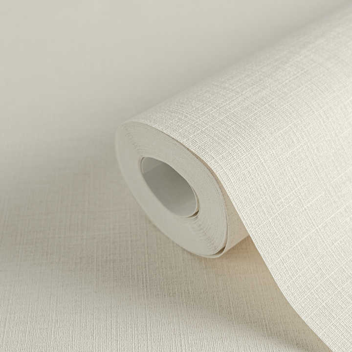 Made in Germany - Plain Wallpaper rolls Colour Beige - Non Woven Vinyl - Factory Wallpaper Textile Structure - 10,05 x 0,53 m