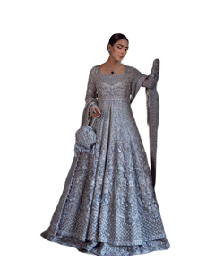 Hermoso Vestido de Novia Moderno Personalizado de Alta Calidad con Bordado, Cristales, Volantes, Encaje en los Hombros y Espalda Descubierta, Largo hasta el Suelo - Product Image 4