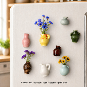 Mini vase en céramique mignon, aimant de réfrigérateur, pot de fleurs 3D, décoration étanche pour Pâques, remise de diplôme, cuisine, bureau, maison - Product Image 4
