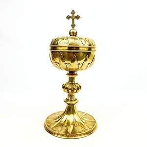 Cáliz de iglesia de latón de estilo moderno con acabado chapado en oro rosa diseño grabado forma redonda para beber precio con descuento - Product Image 2