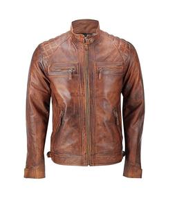 Vestes en cuir pour hommes sur mesure, cuir de vache de haute qualité, manches longues, coupe-vent pour l'extérieur, prix raisonnable - Product Image 1