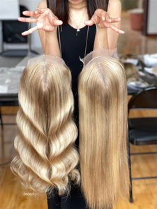 Venta al por mayor Balayage Hair Women Topper 8*8 Lace Front 13A + Grade Raw Virgin Hair Silky Straight para mujeres - Product Image 4