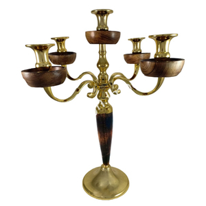 <b>Large</b> Candelabra Brass Premium Quality Elegant <b>Candle</b> Holder and <b>Candles</b> Stand for Wedding & Festival Decoration - Product Image 1