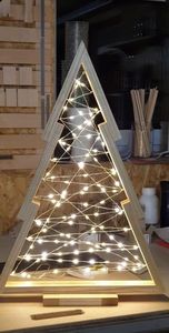 POUR ARBRE DE NOËL DÉCORATION ÉCOLOGIQUE CADEAU FAIT À LA MAIN Arbre en bois ornemental Fabriqué en cerisier un arbre pour toute saison - Product Image 2