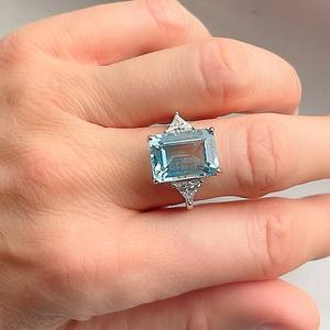 Plata de Ley 925 hecha a mano estilo bohemio Topacio Azul anillo de piedras preciosas joyería 925 sello mejor diseñador regalo de boda anillo de la mejor calidad - Product Image 2