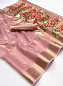Sari tradicional con estampado digital para bodas y fiestas para adultos Vestidos de tela de tamaño libre para estaciones de primavera y otoño - Product Image 3