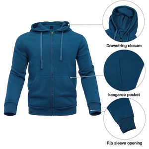 Ensemble de survêtement décontracté pour homme, à capuche, uni, veste zippée, pantalon, séchage rapide, respirant, design en maille, entraînement sportif, salle de sport - Product Image 5