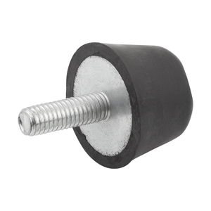 K0575 บัฟเฟอร์ยางธรรมชาติเหล็กดำ เกลียวภายนอกทรงกรวย M06X18 25 มม. x 17 - Product Image 1