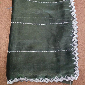 Sari de seda de Organza pura con hilo Zari Lentejuelas Trabajo y pieza de blusa de estilo indio para mujeres para bodas y fiestas - Product Image 1