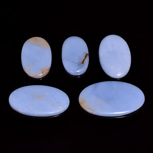 Vente en gros de pierres précieuses naturelles angélite taillées sur coussin pierres de guérison bleues polies lisses pour la fabrication de bijoux coupe ovale - Product Image 2