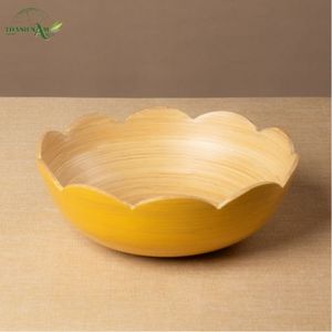 Bol en bambou filé à motif floral, qualité supérieure, naturel, écologique, non toxique, design champêtre, vaisselle pour les fêtes - Product Image 6