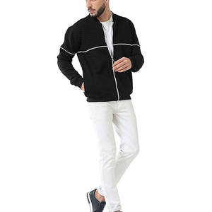 Vestes d'aviateur noires à manches longues coupe diamant pour hommes - Product Image 5