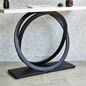 Contemporary Luxury Modern Living Room <b>Entry</b> <b>Console</b> <b>Table</b> with Stone Top and Iron Frame - Product Image 3