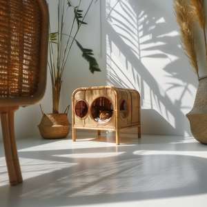 Vente en gros du meilleur choix de produits confortables pour animaux de compagnie tissés à la main en osier jonc de mer lits pour animaux de compagnie avec coussin pour animaux de compagnie du Vietnam - Product Image 6