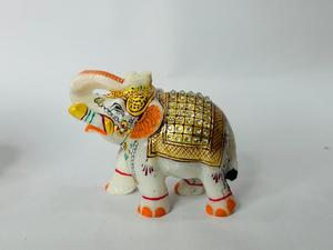 แกะสลักรูปช้างหินอ่อนทำด้วยมือรูปปั้นตกแต่งบ้านเกี่ยวกับศาสนาของตกแต่งบ้านประติมากรรมสัตว์แกะสลักจากฮวงจุ้ยของอินเดีย - Product Image 2