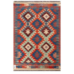 Alfombra Kilim de Maimana, Afganistán, 122 x 82 cm, Producto para Colgar en la Pared - Product Image 1