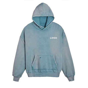 เสื้อฮู้ดเปิดไหล่สำหรับผู้ชายผ้าคอตตอน100% แบบสวมหัวสไตล์ใหม่ล่าสุดผ้ากรดซักคุณภาพสูงมีเอกลักษณ์สำหรับฤดูหนาว - Product Image 1