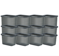 Ensemble de 12 contenants rectangulaires multifonctionnels en plastique pour épices, avec couvercles, sans BPA, 1,35 L, 2 L, 3,4 L, empilables, hermétiques, modernes