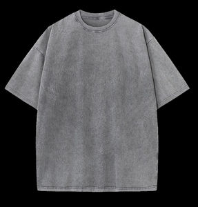 เสื้อยืดสีดำกรดล้างหน้าสำหรับผู้ชายไซส์ใหญ่พิเศษผ้าฝ้าย100% วินเทจพิมพ์ลายสไตล์สบายๆดีไซน์ว่างเปล่าโลโก้ที่กำหนดเอง - Product Image 3