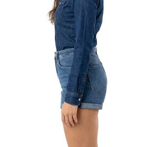 Nueva Colección de Moda, Shorts de Mezclilla para Mujer, Pantalones Cortos de Mezclilla, Shorts Holgados con Dobladillo Rizado para Mujer - Product Image 3