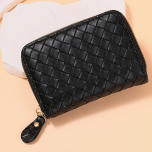 Handmade Genuine Leather Zipper <b>Wallet</b> Geometric Pattern Short Unisex Daily Use Brown - Product Image 5