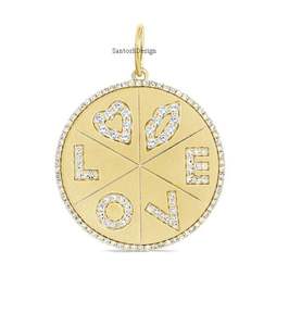 จี้เพชรประดับเงินแท้ 925 ชุบโรเดียมสีดำสไตล์วินเทจสำหรับผู้หญิง ขนาด 33 มม. - Product Image 1