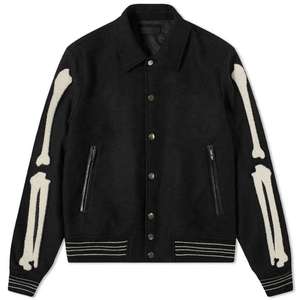 Embroidery Patch Plus Size <b>Mens</b> Wool Leather Varsity Letterman Jacket - Product Image 5