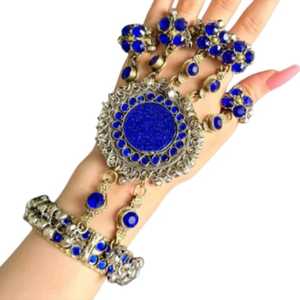 Vente en gros de magnifiques ensembles de bijoux afghans vintage pour femmes adultes bijoux en laiton plaqué or pour cadeau de fête de mariage - Product Image 3
