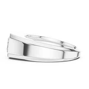 Bague en or blanc 18 carats avec diamant taille émeraude, bande élégante et moderne, bijoux de luxe pour homme, pour fiançailles, diamant taille émeraude pour homme - Product Image 3