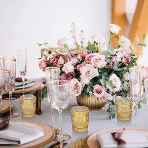 Gold <b>Tealight</b> Candle <b>Holders</b> Glass Votive and Tea Lights <b>Holder</b> for Wedding Christmas Birthday Party and Home Decoration - Product Image 4