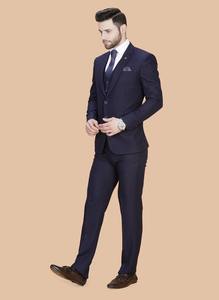 Traje Azul Marino Moderno a Medida para Hombre, Suministro Directo de Fábrica, para Bodas, Fiestas y Ocasiones Especiales, Disponible para Exportación - Product Image 4