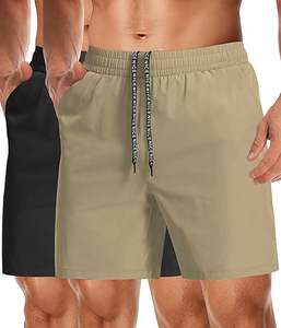 Pantalones cortos de gimnasio de algodón para hombre con logotipo personalizado, ajuste cómodo, material elástico ligero para entrenamiento deportivo, servicio OEM sólido - Product Image 1