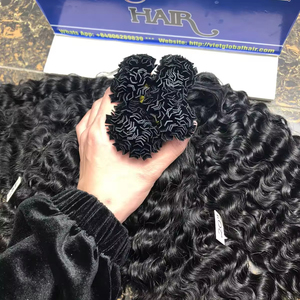 Venta al por mayor 3 Bundle 10A 12A 100% Raw Vietnamita Camboyano Remy Hair Machine Trama doble Todos los colores Super Curly K-Tip - Product Image 1