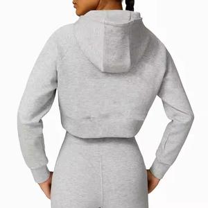 Traje deportivo de nailon de invierno de manga larga con cremallera para mujer Chaqueta ajustada con cuello en V y mallas acampanadas Ropa deportiva de yoga - Product Image 5