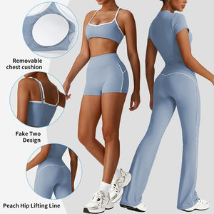 ชุดโยคะสำหรับผู้หญิงชุดออกกำลังกายโยคะยกสะโพกเอวสูงแห้งเร็วระบายอากาศได้ดี - Product Image 5