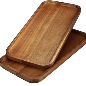 Bandeja de servicio de madera de acacia duradera y elegante para aperitivos de desayuno, postres para fiestas y celebraciones - Product Image 1