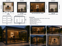 Kits de pergola de toit à lames mobiles, personnalisables, en alliage d'aluminium, résistants à la pluie, pour patio extérieur, jardin, gazebo, terrasse, balcon