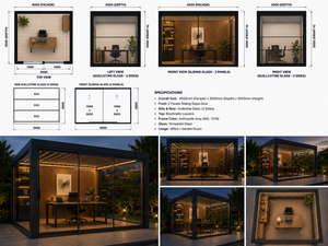 Kits de Pérgola para Techo, con Persianas Móviles, Personalizables, de Aleación de Aluminio, Resistentes a la Lluvia, para Patio Exterior, Jardín, Terraza, Patio Trasero - Product Image 5