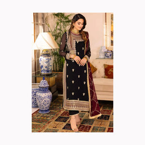 ชุดสูท3ชิ้นสำหรับงานปาร์ตี้งานแต่งงานสำหรับ2024ผู้หญิงชุดสนามหญ้าทางการจาก shalwar kameez และอินเดีย - Product Image 1
