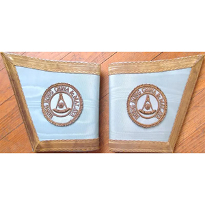 Masonic Regalia Royal Arch Masonic Gauntlets Cuffs | Past High Priest Embroidered Cuffs Ronpex - Product Image 1