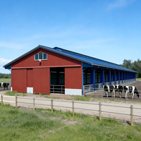 Bâtiment agricole préfabriqué en structure métallique, hangar pour vaches laitières, abri pour bétail, grange agricole en acier