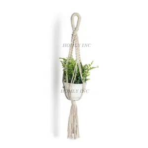 Boho Chic Mini Handmade Macrame Plant Hanger Handcrafted Decor for Stylish Spaces Oem High Quality Private Label India