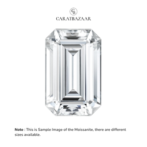 Moissanite D VVS1 certifiée taille émeraude, diamant non monté - Product Image 2