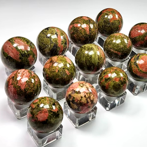 Bola de cristal Unakite de alta calidad, piedra preciosa metafísica Natural pulida, decoración perfecta del hogar Feng Shui para Esfera de meditación - Product Image 2