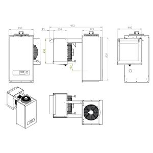 Unité de chambre froide monobloc murale commerciale - Monobloc - max. pour 7,5 m - 367W - Product Image 3
