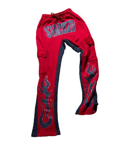 Pantalones y Pantalones Cargo Holgados de Algodón 100% Estilo Y2K para Hombre, con Pedrería, para Uso Urbano - Product Image 4