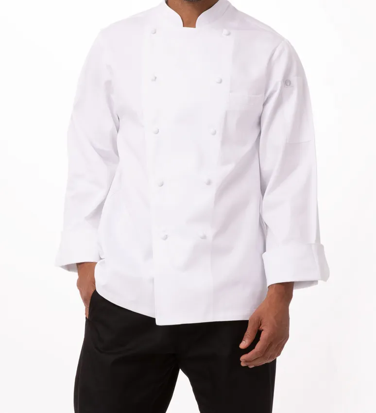 Il cuoco unico all'ingrosso indossa il cappotto delle giacche del cuoco unico cappotto leggero di servizio del ristorante dell'hotel trasporto veloce