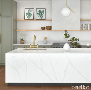 Hot Sale <strong>Garda</strong> Calacatta 2cm 3cm Polished Edge l Quartz Slab Kitchen Countertop for Hotel Use Wholesale prefab cut to size taj - Product Image 3